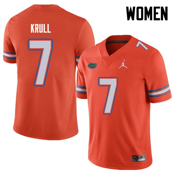 Jordan Brand Women #7 Lucas Krull Florida Gators College Football Jersey Orange
